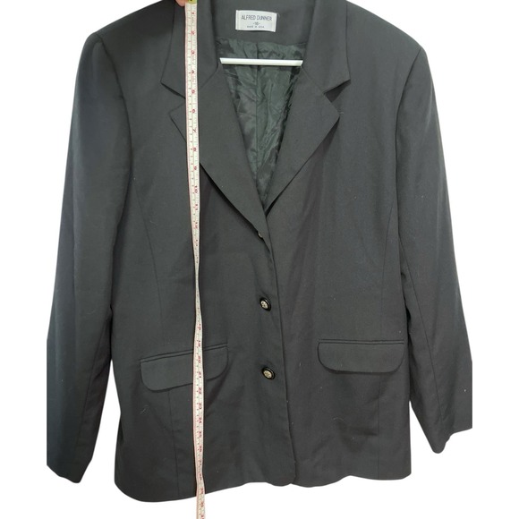 Alfred Dunner 16 Classic Black Blazer Suit Jacket Career Wear Shoulder Pads - Picture 2 of 8